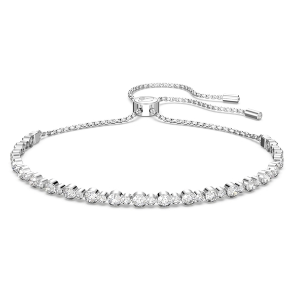SOLD - Swarovski Silver Tone Rhodium Plated Subtle Trilogy Bracelet 5465384 - Picture 7 of 8